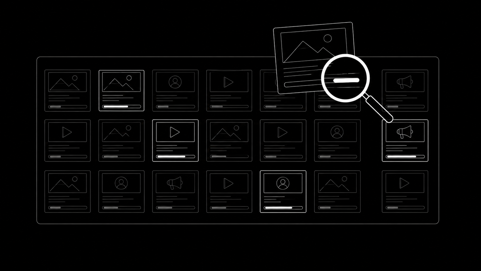 A public archive of competitor ads with long-running winners highlighted