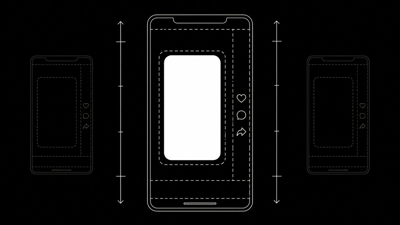 Vertical video frame showing TikTok safe zone margins